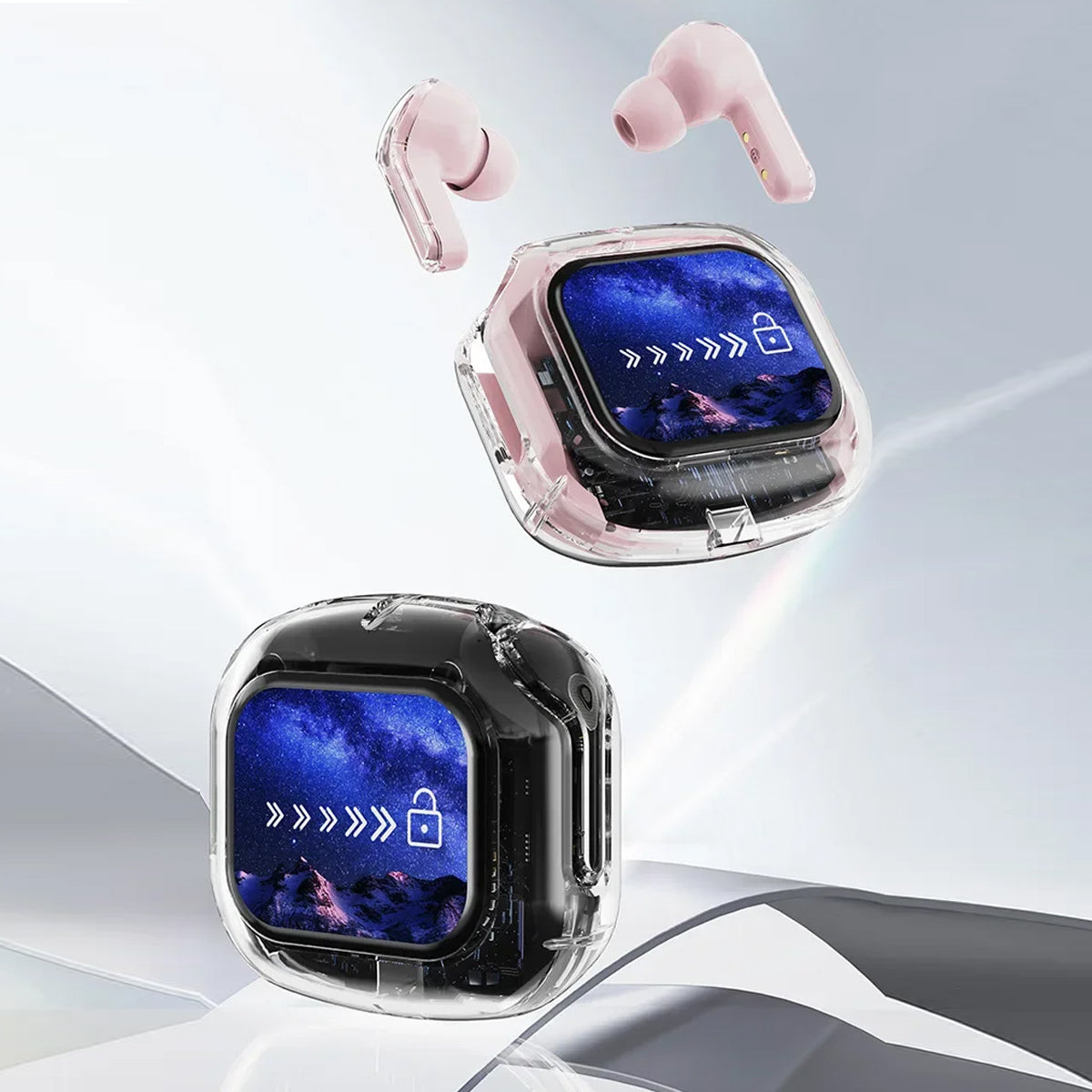 Clear Sound Meets Glassy Screen Futuristic Wireless Bluetooth Headphones Vista Shops
