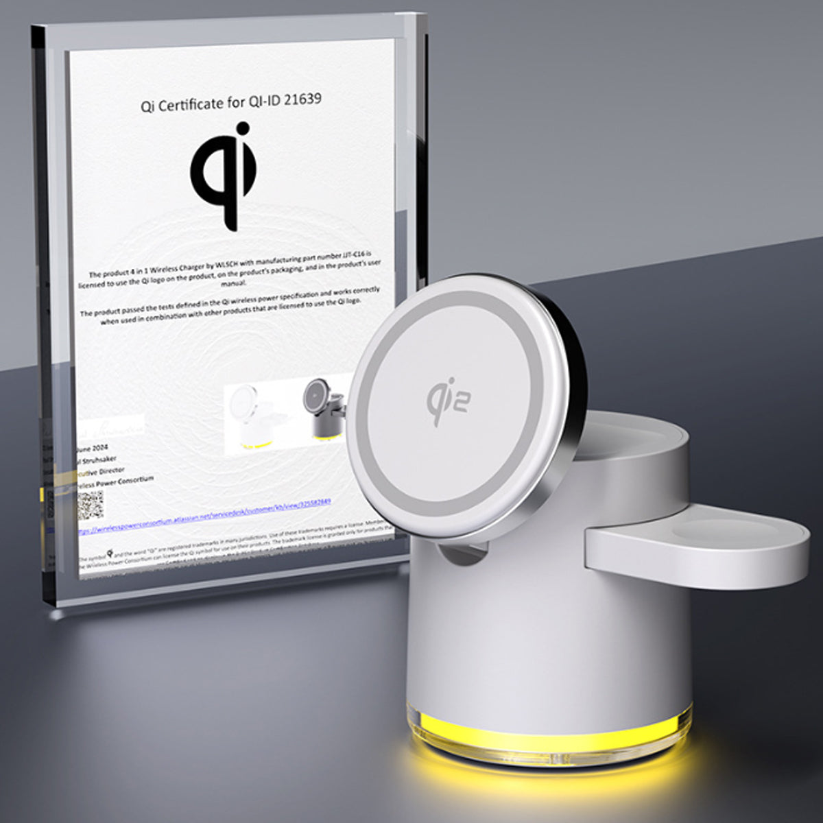 CLINGOMATIC Charging Station 3 In 1 Wireless Charger Stand With Halo Light Vista Shops