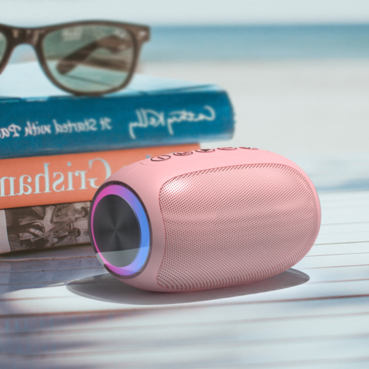 Oval Drum Bluetooth Speaker With LED Ring Light Vista Shops