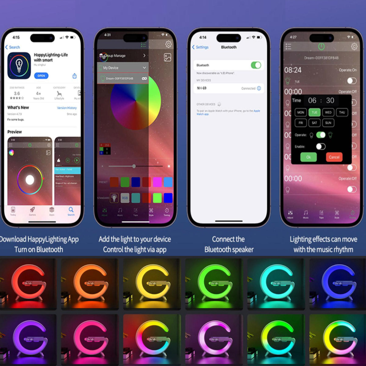 Mooncave Light Wireless Charger And Speaker With Clock Vista Shops