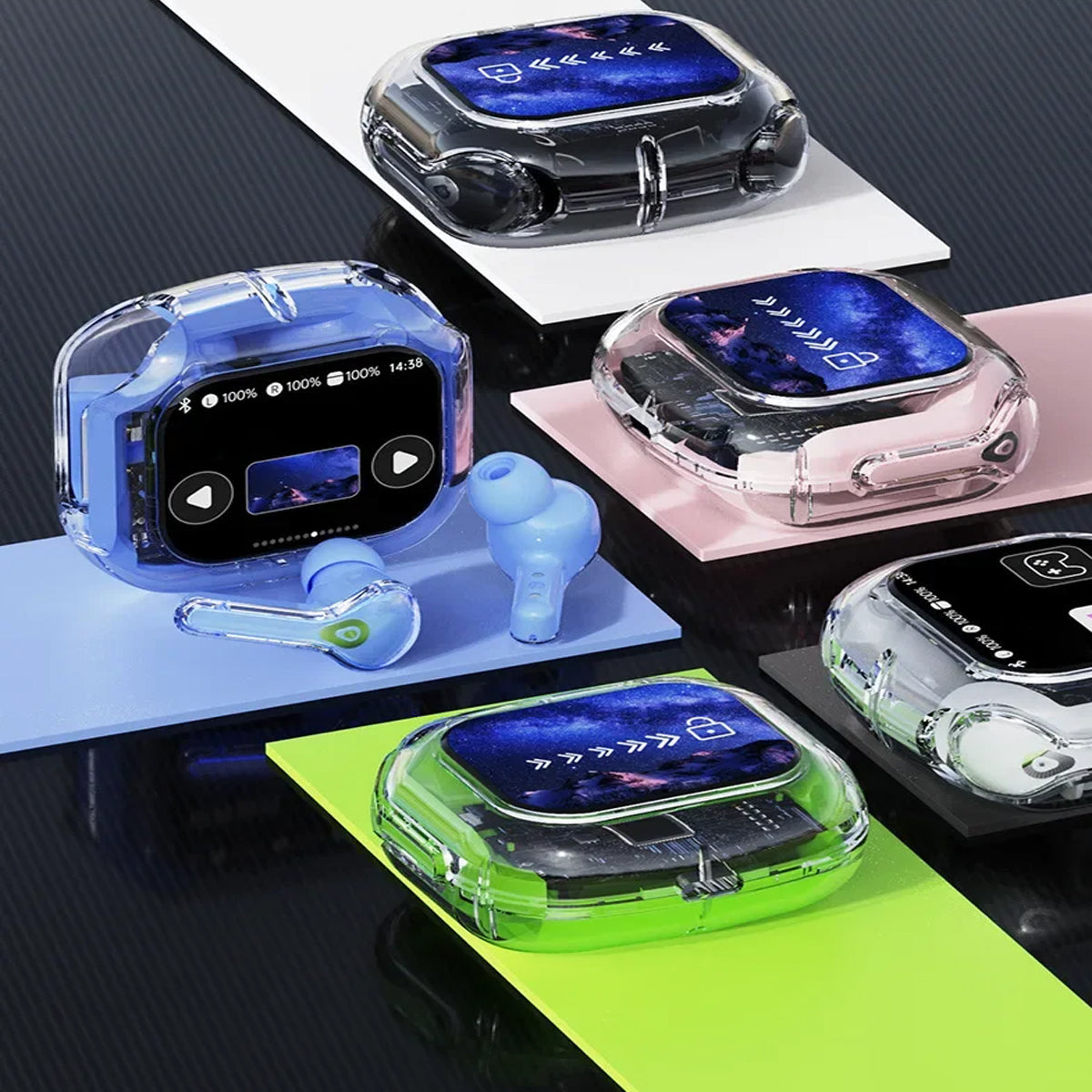 Clear Sound Meets Glassy Screen Futuristic Wireless Bluetooth Headphones Vista Shops