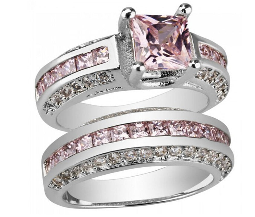 Jubilee Set of 2 Stacking Rings In Pure Crystal Love On Platinum Plating Vista Shops