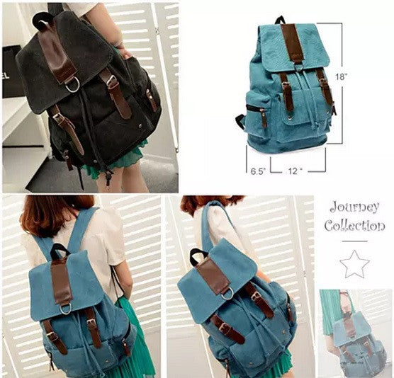 Back To Campus Canvas Backpack In 4 Colors Vista Shops