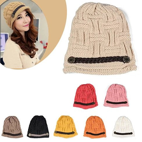 Be My Beanie Soft Wool Beanie Cap With Vegan Leather Trim Vista Shops