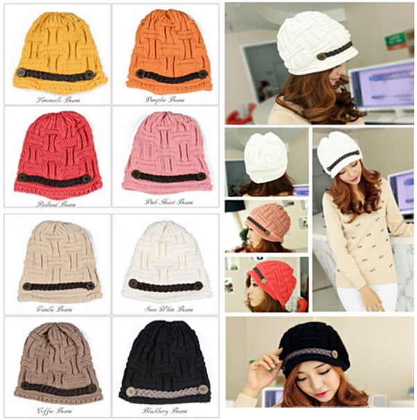 Be My Beanie Soft Wool Beanie Cap With Vegan Leather Trim Vista Shops
