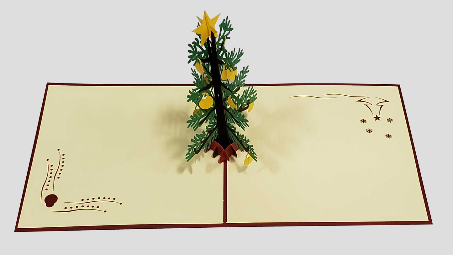 3D Christmas Tree With Ornaments Greeting Card Memories Treasured Forever Vista Shops