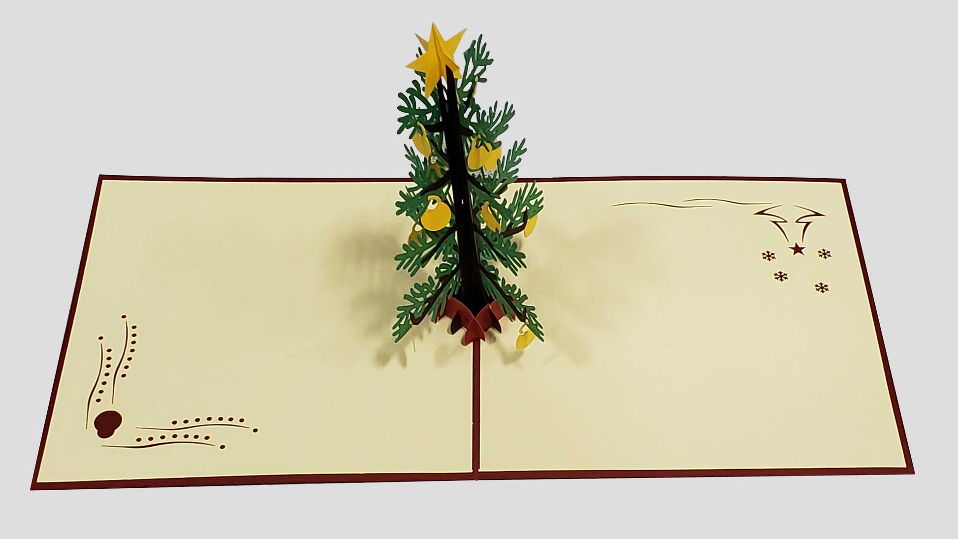 3D Christmas Tree With Ornaments Greeting Card Memories Treasured Forever Vista Shops