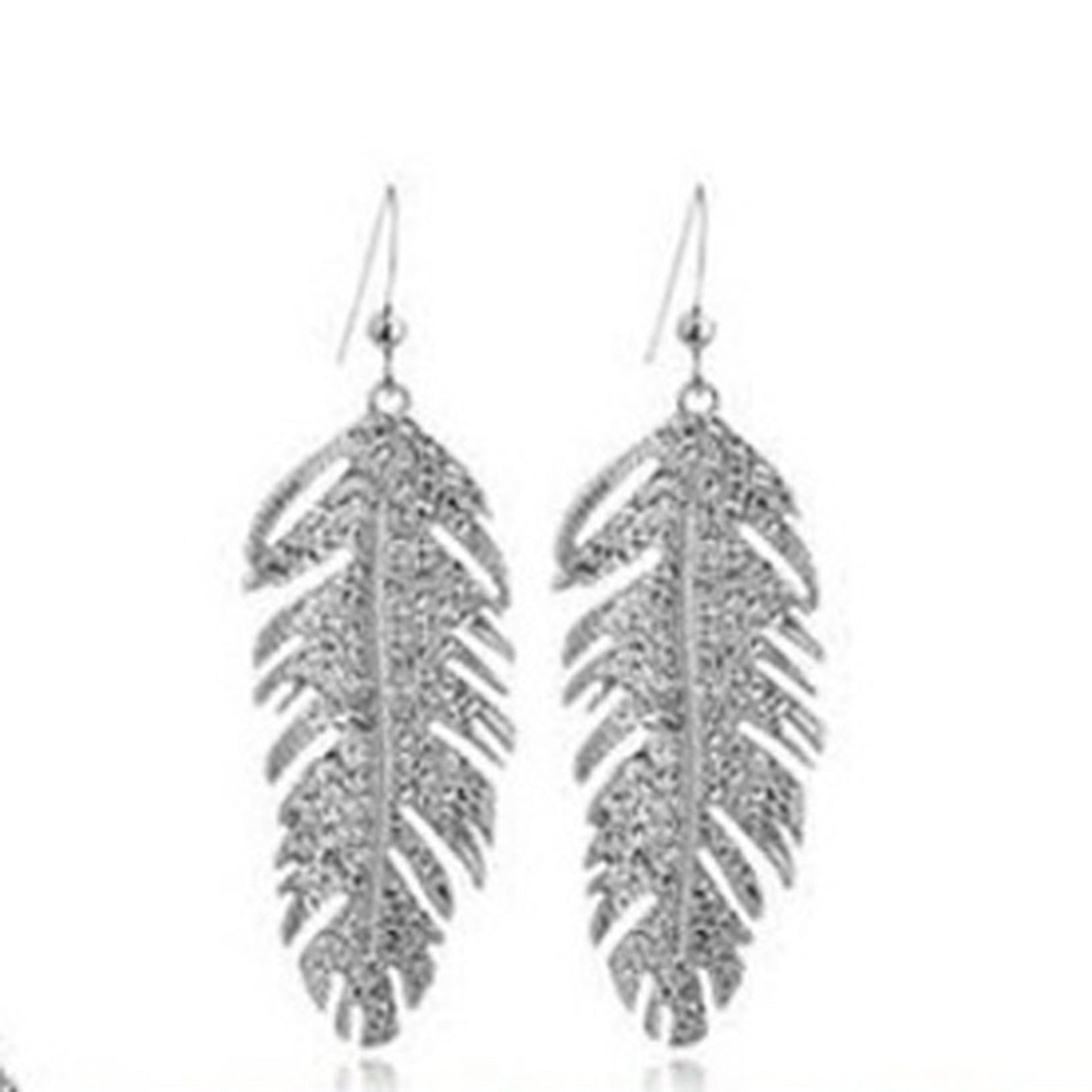 Divine Earrings With Diamonds And Feathers VistaShops