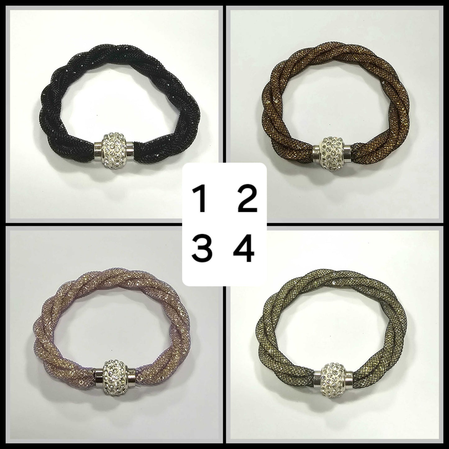 Rope Bracelet a Wire Mesh with Tiny Crystal loaded to form a Halo SHOPS