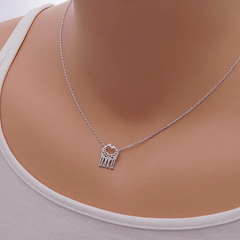 LOVE IS TALL Giraffe Love Necklace And Earrings Set of 3 Vista Shops