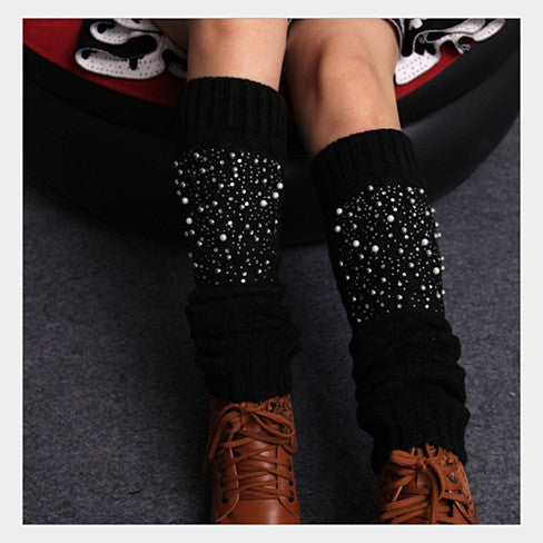 Miss Pearly Legs Leg Warmers With Pearls And Crystals Vista Shops