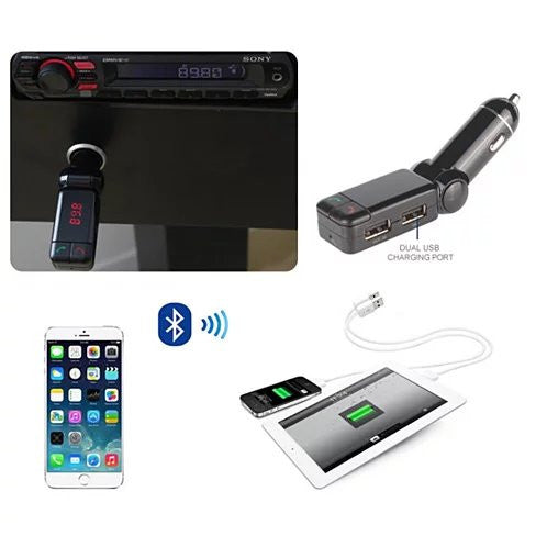 NEW Car FM Music Broadcaster with Bluetooth and Car Charger Vista Shops