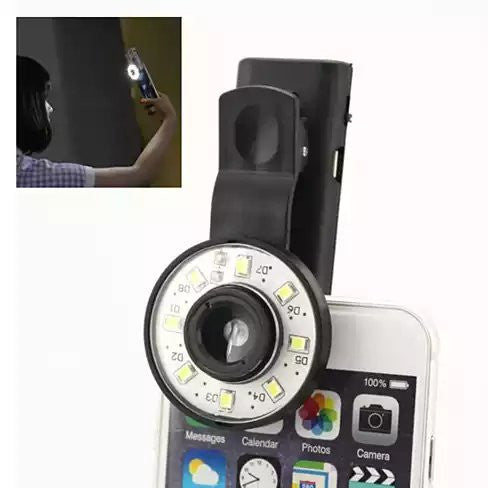 Picture Perfect Selfie Clip On LED Light With 4X Wide Angle Lens Vista Shops