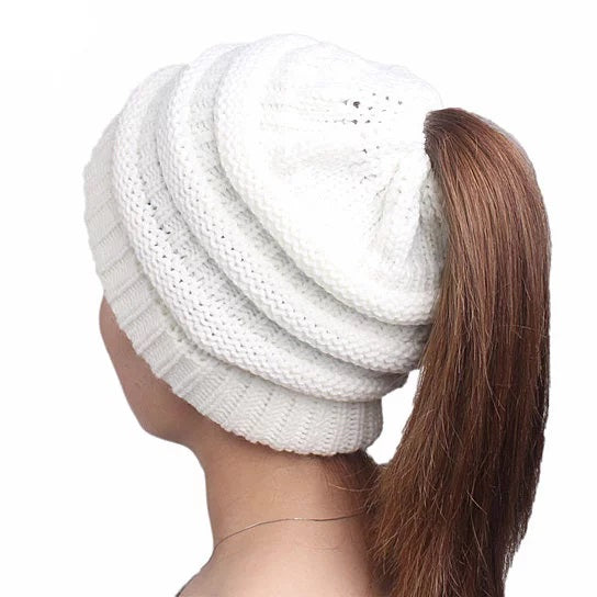 Pony Beanie Super Cute Cable Knit Hat Vista Shops