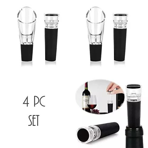 Pour And Preserve Wine Bottle Spouts And Stoppers Set Of 4 Vista Shops