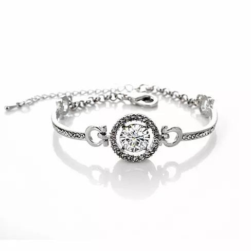 Queen's Luck Swarovski Crystal Bracelets In White And Yellow Gold Overlay Vista Shops