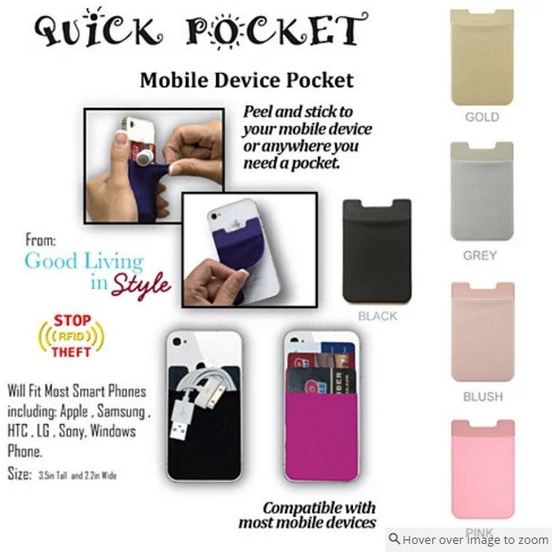 Quick Pocket For Every Smart Phone With RFID Protection Vista Shops
