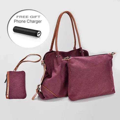 TRIBEKA 3 in 1 Shoulder Bag Plus Free Smartphone Charger From The Journey Collection Vista Shops