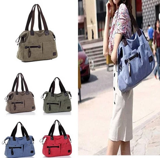 The Uptown Journey Canvas Hand Bag With FREE RFID BLOCKER WALLET Vista Shops