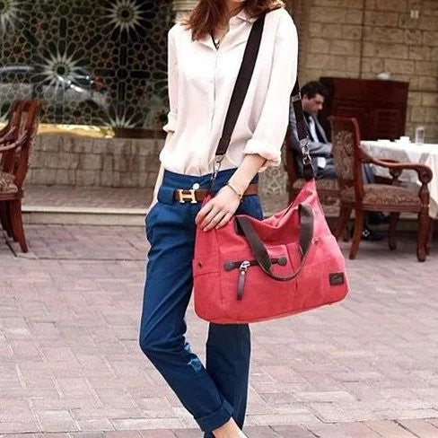 The Uptown Journey Canvas Hand Bag With FREE RFID BLOCKER WALLET Vista Shops