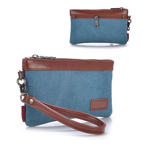 Stone Washed This & That Canvas Clutch and Wrist let 2 in 1 Purse Vista Shops