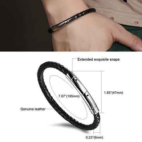 VERGO Versatile Genuine Leather Bracelet With Magnetic Closure For Men And Women Vista Shops
