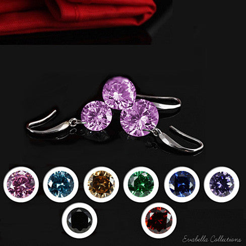 Colorful Diamond in the Sky - Drilled Crystal Diamond in S/M/L on a 925 Sterling Silver hook earrings Vista Shops