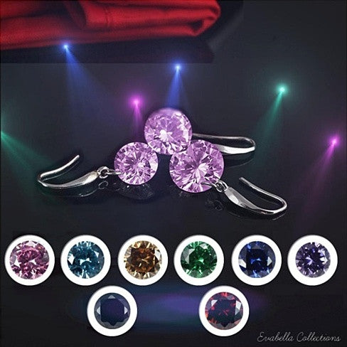 Colorful Diamond in the Sky - Drilled Crystal Diamond in S/M/L on a 925 Sterling Silver hook earrings Vista Shops