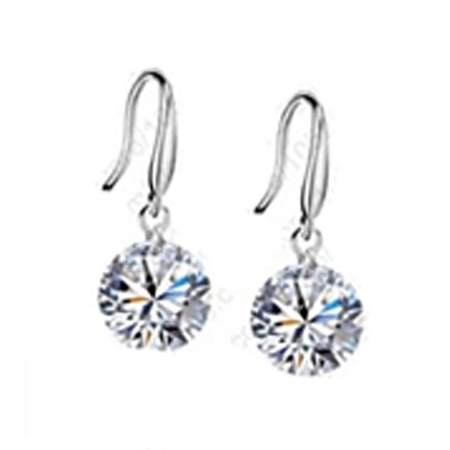 Colorful Diamond in the Sky - Drilled Crystal Diamond in S/M/L on a 925 Sterling Silver hook earrings SHOPS