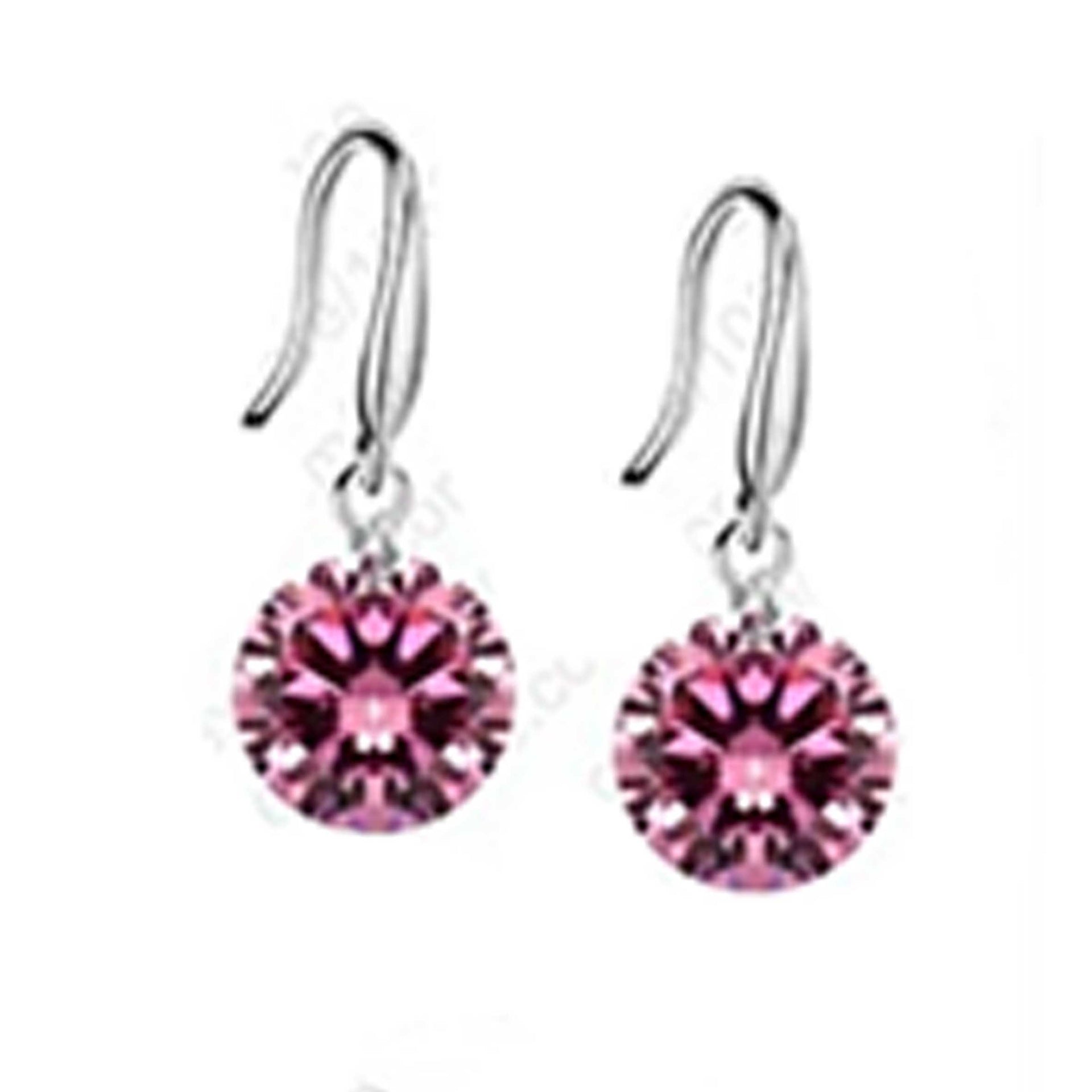 Colorful Diamond in the Sky - Drilled Crystal Diamond in S/M/L on a 925 Sterling Silver hook earrings SHOPS