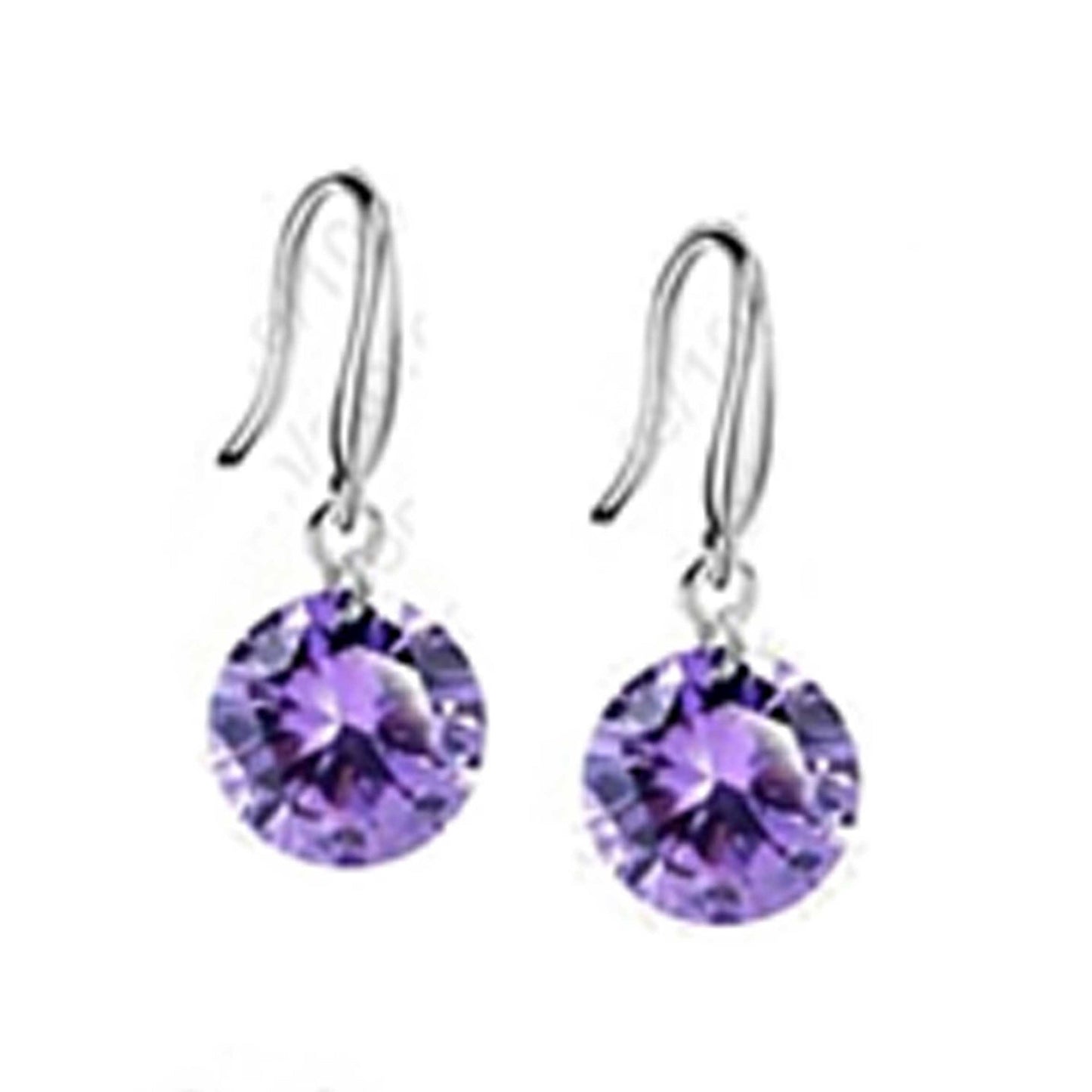 Colorful Diamond in the Sky - Drilled Crystal Diamond in S/M/L on a 925 Sterling Silver hook earrings SHOPS