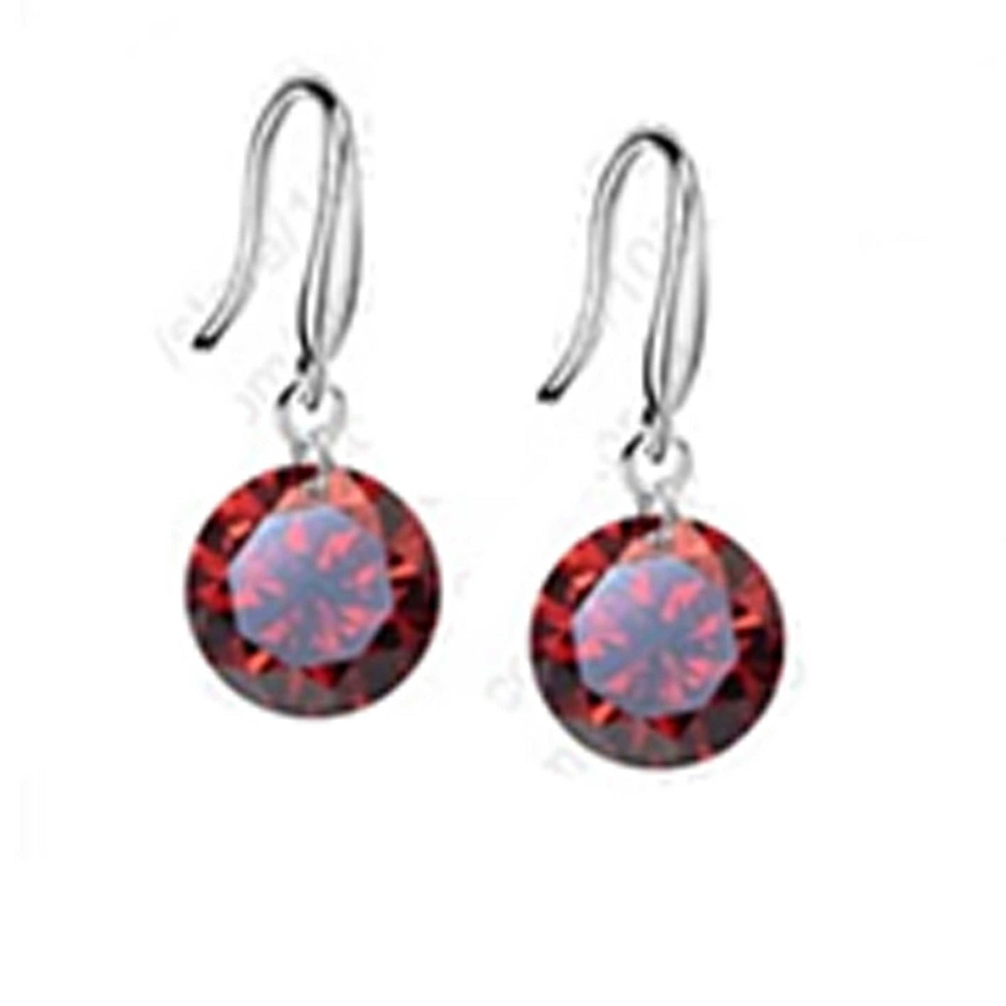 Colorful Diamond in the Sky - Drilled Crystal Diamond in S/M/L on a 925 Sterling Silver hook earrings SHOPS
