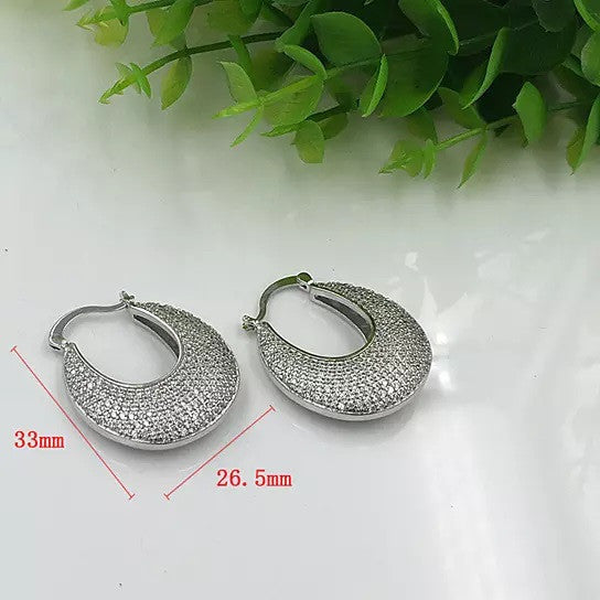 Poetic Pave Hoops Reversible Silver Earrings Vista Shops