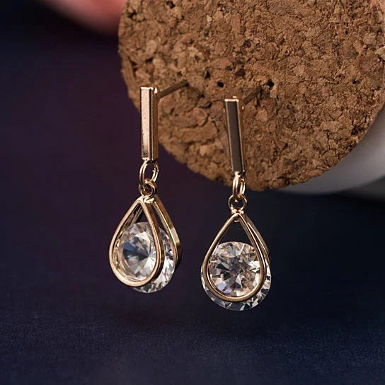 Charmed Earrings With 2ct CZ In Gold And Silver Vista Shops