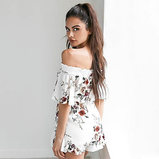 Floral Off the Shoulder Romper Vista Shops