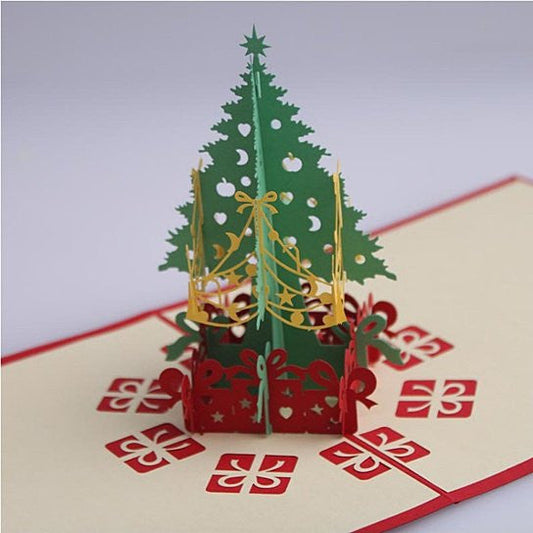 3D Christmas Tree Greeting Cards Memories Treasured Forever Vista Shops