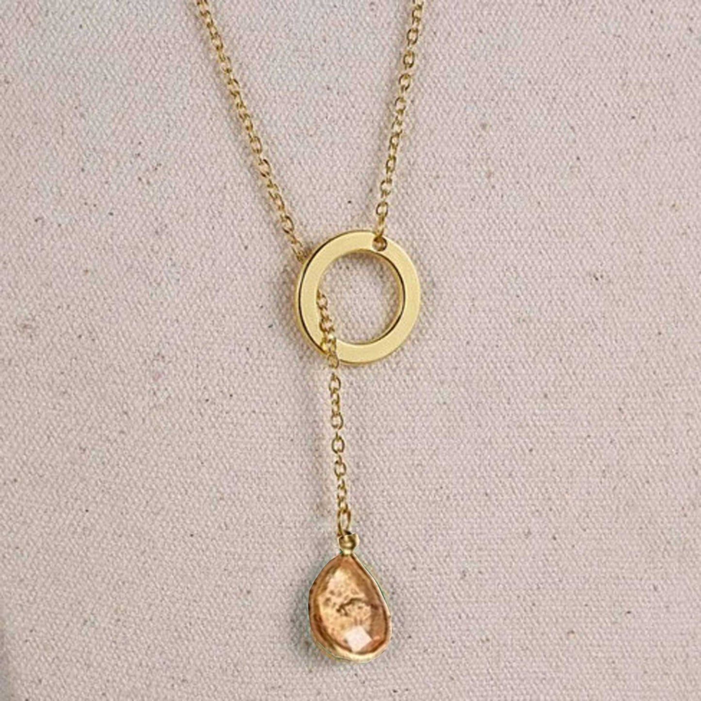 Lucky Luminous Crystal Lariat style Necklace SHOPS