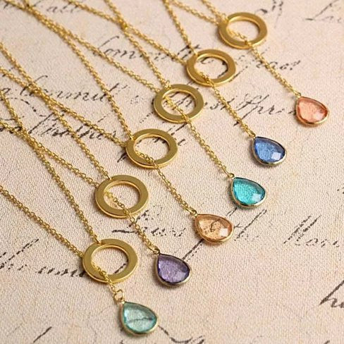 Lucky Luminous Crystal Lariat style Necklace Vista Shops