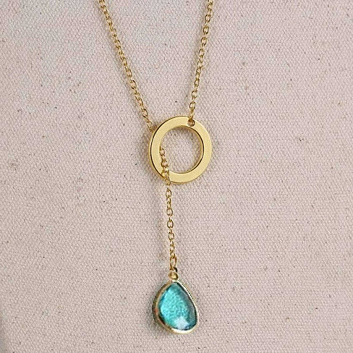 Lucky Luminous Crystal Lariat style Necklace SHOPS